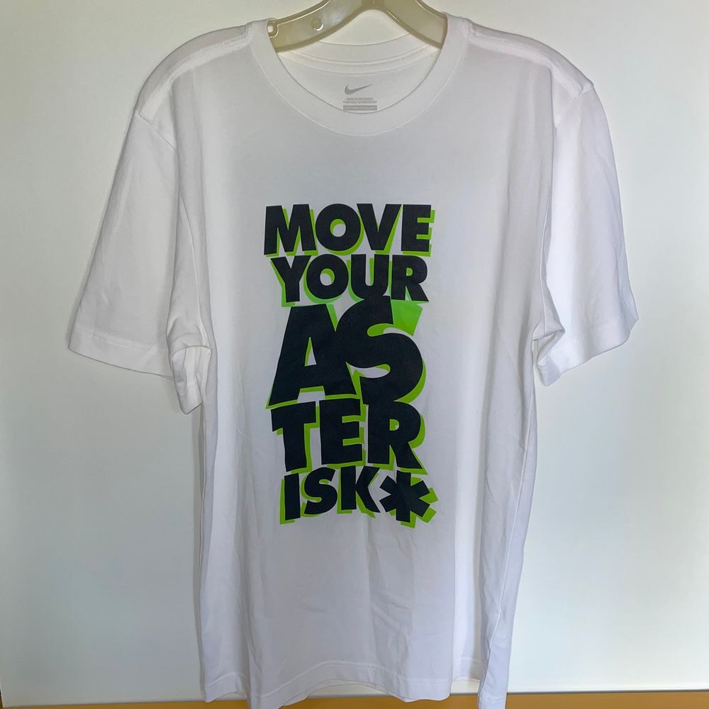 Nike Move Your Asterisk white T Shirt Mens You have a body your an athlete Small